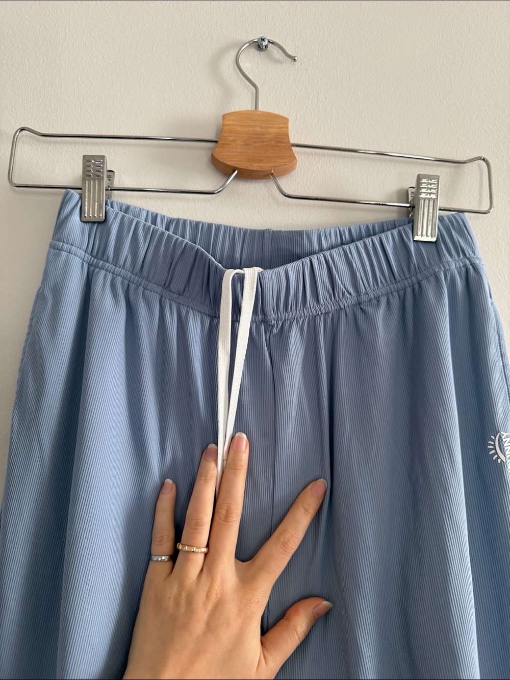 Light Blue SPF50 UV Protection Drawstring Lounge Pants - Picture 3 of 4
